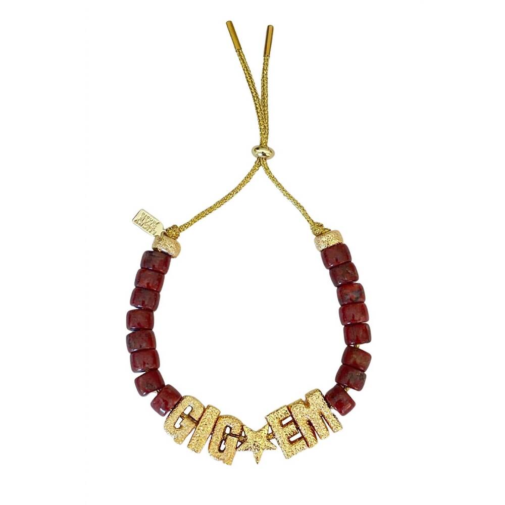 NEW LUCKY STAR JEWELS women's eye candy gig em id bracelet in maroon